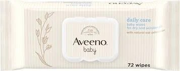 Aveeno Baby Daily Care Baby Wipes For Dry & Sensitive Skin (72 Wipes)