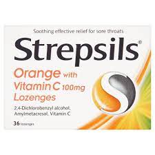 Strepsils Orange With Vitamin C (24 Lozenges)