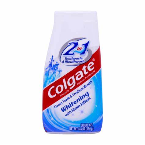 Colgate 2 in 1 Toothpaste & Mouthwash Whitening With Stain Lifters 130g