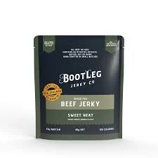 Bootleg Jerky C Grass Fed Beef Jerky Sweet Heat Tangy, Sweet, Smokey & Hot 40g