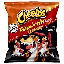 Cheetos Flamin Hot Crunchy Cheese Flavour Snacks 35.4g