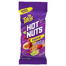 Takis Hot Nuts Flare Chili Pepper & Lime Flavored Double Crunch Peanuts 90.8g