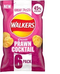 Walkers Delicate Prawn Cocktail Flavour 6 Pack 6x25g