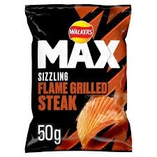 Walkers Max Sizzling Flame Grilled Steak 50g