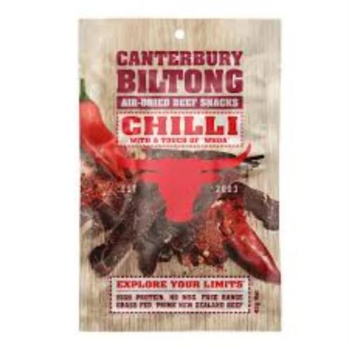 Canterbury Biltong Air Dried Beef Snacks Chilli With A Touch Of Whoa 40g