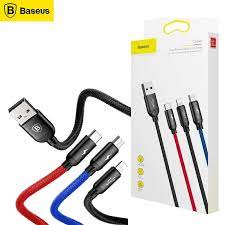 Baseus 3 Primary Colours 3 in 1 Cable M+L+T 3.5A 1.2m Black