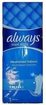 Always Maxi Night Profresh Night 9 Pads Without Wings