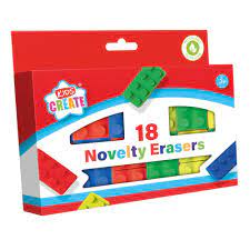 Kids Create 18 Novelty Erasers