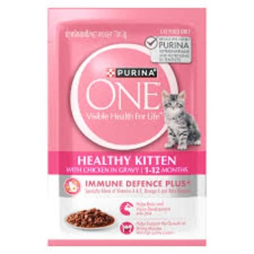 Purina One Healthy Kitten With Chicken In Gravy 1-12 Months 70g