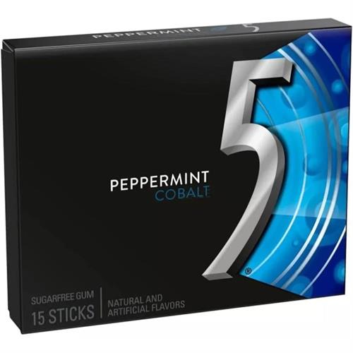 Wrigleyss 5 Gum Peppermint Cobalt Sugarfree 15 Sticks x 3