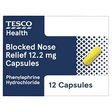 Tesco Health Blocked Nose Relief 12.2mg Capsules (12 Capsules)