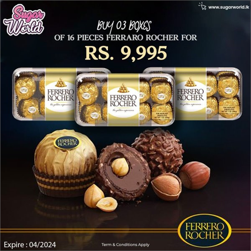 3 x Ferrero Rocher 16 Pieces @ RS 9995/-