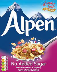 Alpen No Added Sugar Strawberry, Cranberry & Raspberry Museli 560g