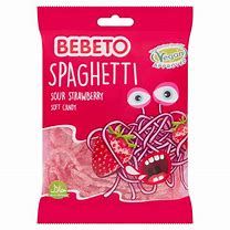 Bebeto Spaghetti Sour Strawberry Soft Candy 70g