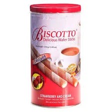 Biscotto Delicious Wafer Sticks Strawberry & Cream Flavour 370g