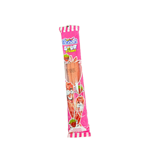 Bonart Sour Straws Strawberry Flavour