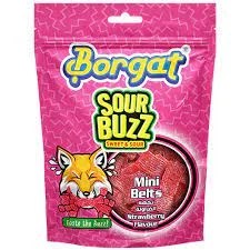 Borgat Sour Buzz Sweet & Sour Mini Sticks Strawberry Flavour 75g