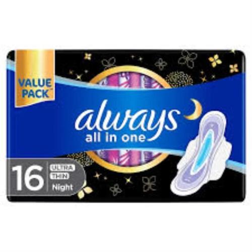 Always All In One Ultra Thin 16 Pads With Wings (Night)