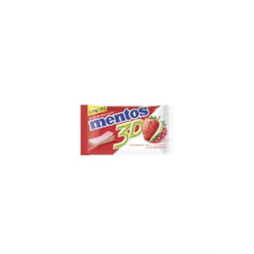 Mentos 3D Strawberry-Apple-Raspberry Sugarfree 3 Layered Gum (5 Pieces)