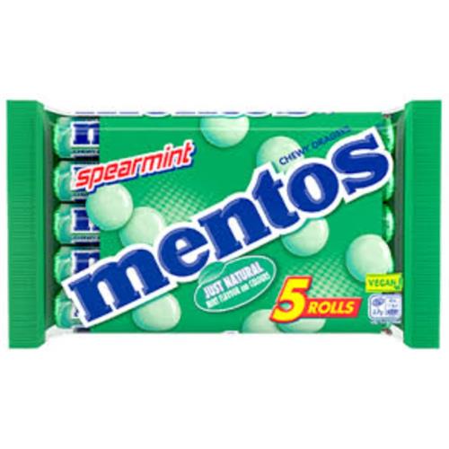 Mentos Chewy Dragees Spearmint Vegan 5 Rolls (537.5g)