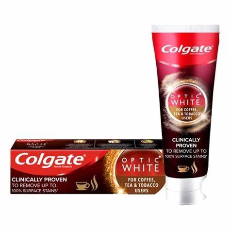 Colgate Fluoride Toothpaste Optic White For Coffee, Tea & Tobacco Users 75ml