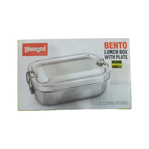 Lunch Box With Plate Bento Diamond With Single Plate Stainless Steel Big Indian