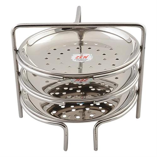 Stainless Steel Idiyappam Stand with 3 Plates Momos Steamer Vegetable Steamer 16cm