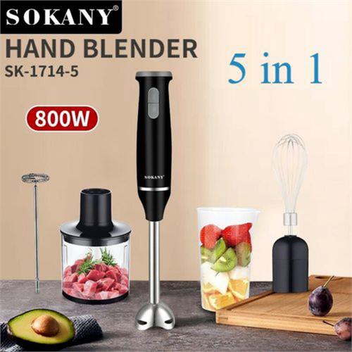 Sokany 5 In 1 Hand Blender & Food Mixer 800 Watt (SK-1714-5)