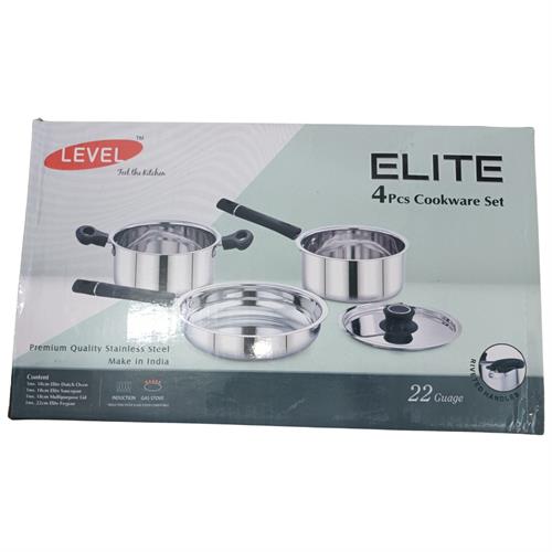 4 Pcs Cookware Set Stainless Steel Elite 22guage