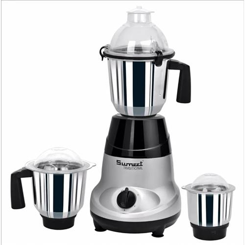 Sumeet Traditional Amica 750-Watt Mixer Grinder with 3 Jars (Silver)