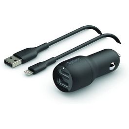 Belkin Boost Charge Dual USB-A Car Charger 24W with Lightning Cable