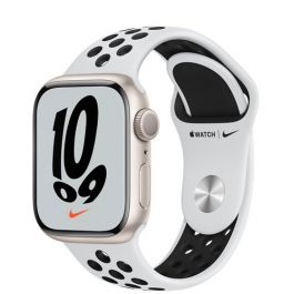 Apple Watch Series 7 Starlight Aluminium Case With Nike Pure Platinum/ Black Sport Band 41mm (GPS)