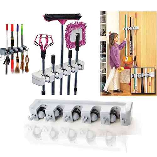 Wall Mounted Mop Rack Storage Holder