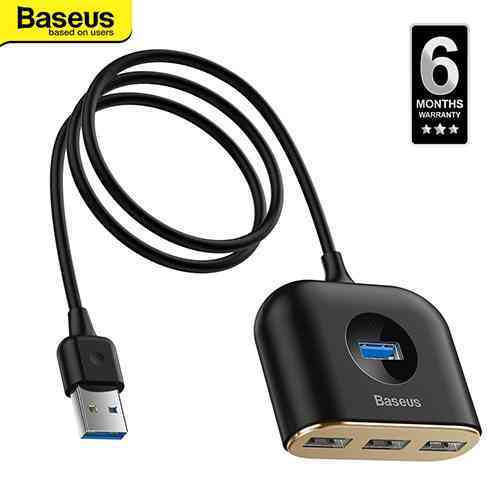 Baseus USB Hub 4 in 1 Adapter Square Round USB3.0 to USB3.0 x 1+USB2.0 x 3