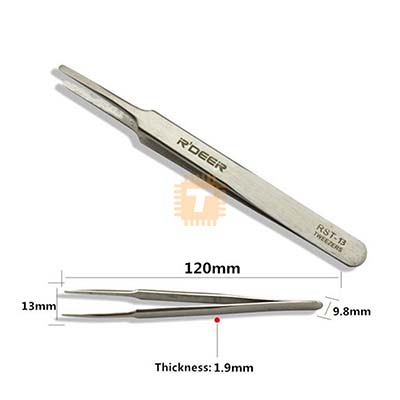 Tweezer Metal Non-magnetic Straight RST-13 (Good Quality) (TA0656)