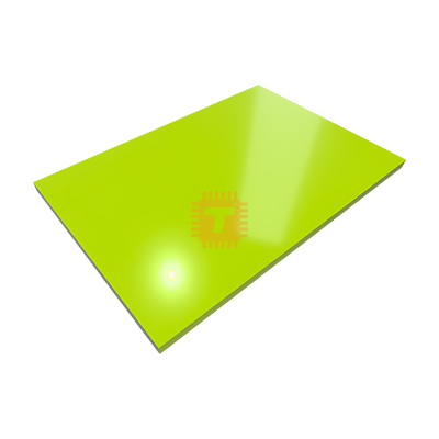 Plastic Rectangle 60x40mm Lime Yellow Acrylic 2mm (OP0105)