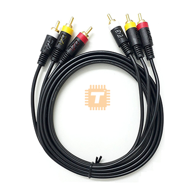 3RCA Male to Male Composite Audio and Video AV 1.5M Cable (DZL) (TA1011)