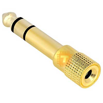 Gold Stereo Mic Converter Adapter Male to Female (6.5mm to 3.5mm) (TA0372)