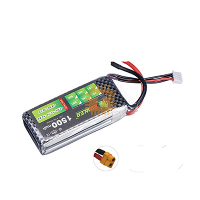 11.1V 1500mAh 3S 40C Lipo Battery XT60 Plug (BA0186)