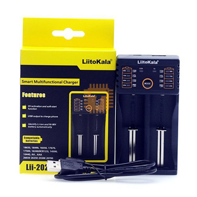 LiitoKala Lii-202 Battery Charger 3.7V Li-ion NiMH 1.2V 9V Li-FePO4 3.2V IMR 3.8V for 18650, 26650, 21700, 26700, AA, AAA (BA0152)