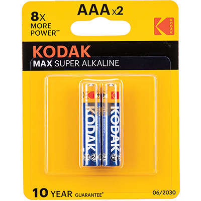 KODAK 1.5V AAA MAX Super Alkaline Battery 2pcs (R03) Original (BA0205)