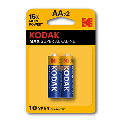 KODAK 1.5V AA MAX Super Alkaline Battery 2pcs (R6) Original (BA0204)