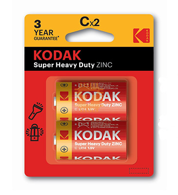 KODAK 1.5V C Type Super Heavy Duty Battery 2pcs (R14) Original (BA0169)