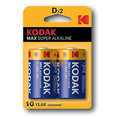 KODAK 1.5V D Type MAX Super Alkaline Battery 2pcs (LR20) Original (BA0207)