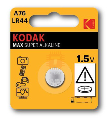 KODAK 1.5V LR44 A76 MAX Super Alkaline Battery Original (BA0180)