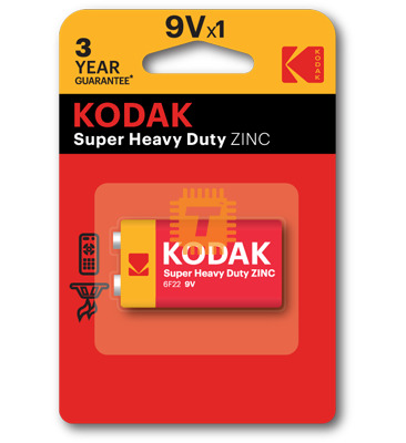 KODAK 9V Super Heavy Duty Battery (6F22) Original (BA0171)