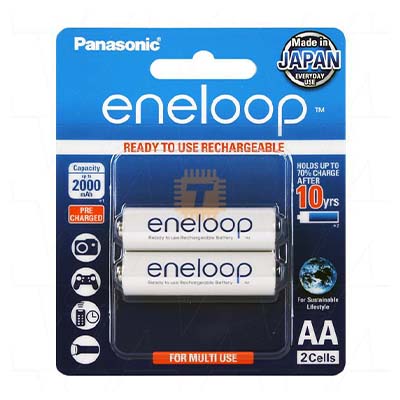 Panasonic 1.2V 1900mAh AA Eneloop Rechargeable Battery 2 Pcs (Original) (BA0134)