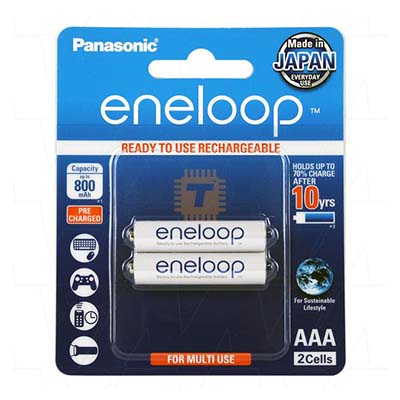 Panasonic 1.2V 750mAh AAA Eneloop Rechargeable Battery 2 Pcs (Original) (BA0135)