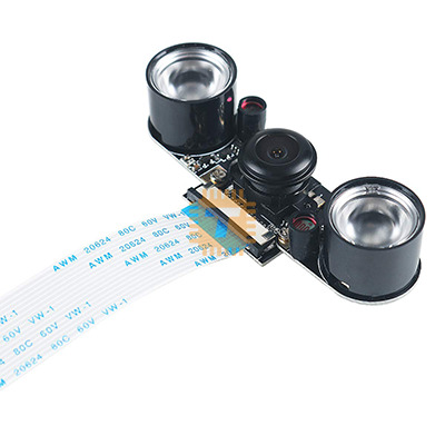 Wide Angle Night Vision Fisheye Camera 5MP with IR Lights for Raspberry Pi 3B+/4B (MD0534)