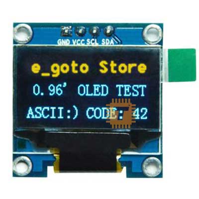 0.96 inch 128X64 OLED Display Module Blue Yellow I2C IIC (DM0025)